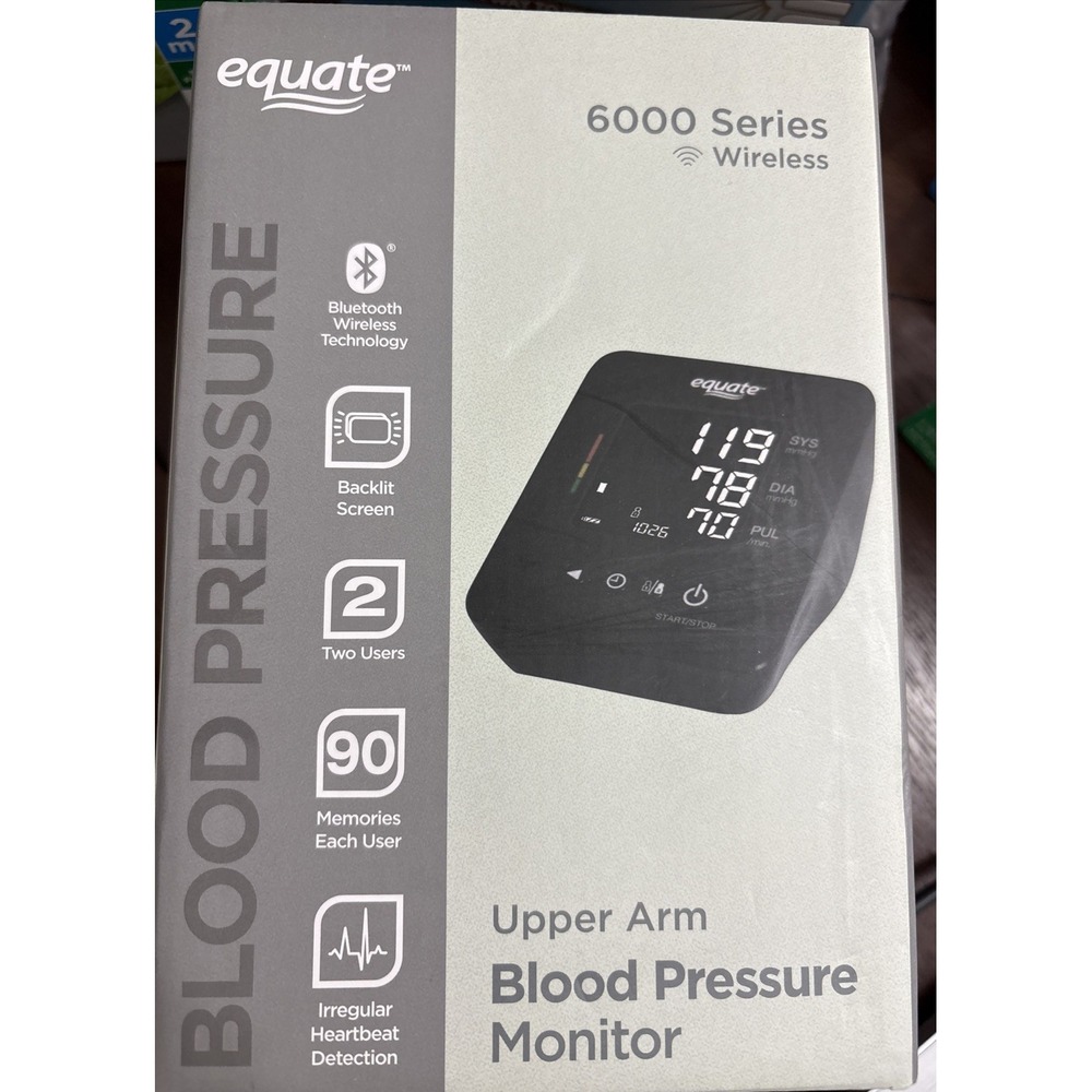 EQUATE 6000 Series Wireless Blood Pressure Series Upper Arm Monitor Black